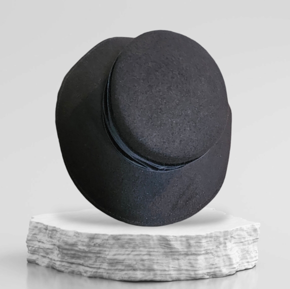 Vintage Burberrys Classic 100% Wool Hat Fedora Black One Size - Picture 6 of 15